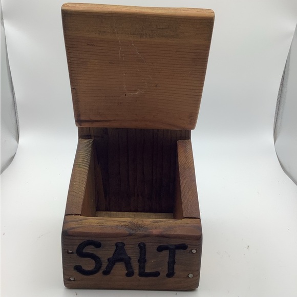 Vintage Wood Salt Box - Picture 3 of 12